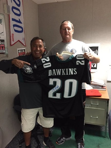 Billy with the signed Dawkins jersey.4