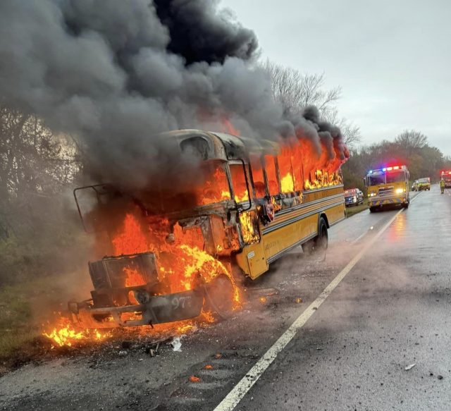 Bus Fire Engulfed