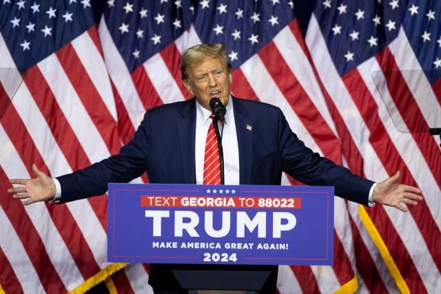 Donald Trump campaign rally (Courtesy of Bloomberg)
